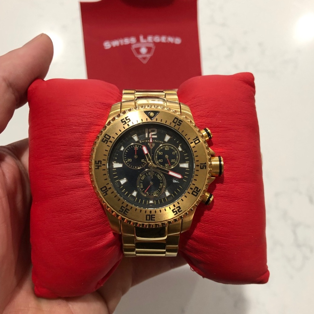 Swiss Legend Men’s Gold Watch Black Face